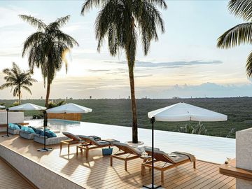 Departamento frente al mar en planta baja, con club de playa, 2 terrazas con alb