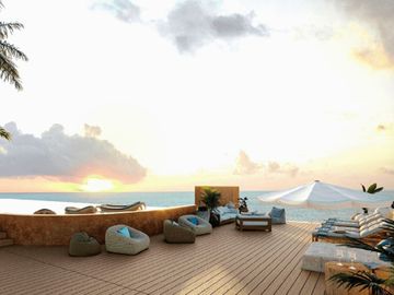 Departamento frente al mar en planta baja, con club de playa, 2 terrazas con alb