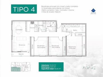 Departamento Torre AGAVE Andares Puerta de Hierro Zapopan en Planta Baja