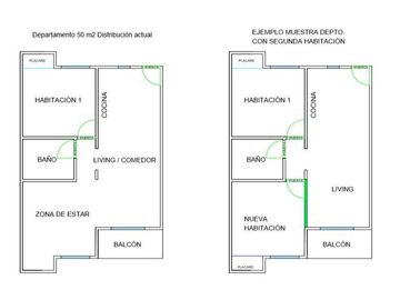 Departamento · 50m² · 2 Ambientes