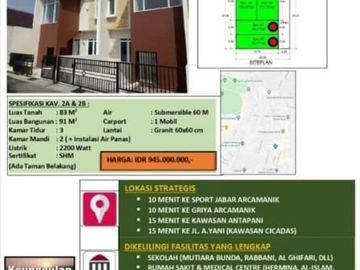 Rumah Minimalis Dekat Arcamanik, Antapani dan Soetta