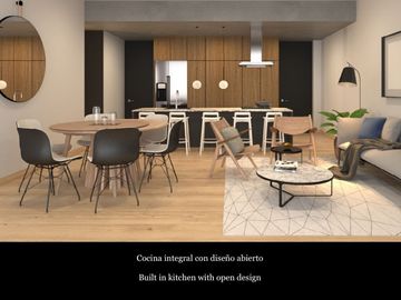 Condominio con sala de doble altura, departamento de dos pisos, con terraza de u