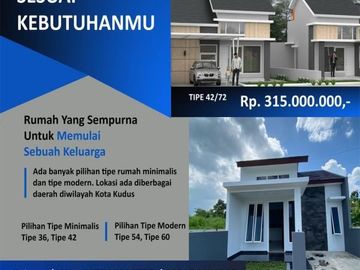 Rumah Modern Dijual 2 Kamar Tidur Type 42 SHM Lokasi Kudus