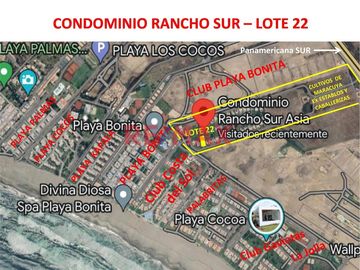 Venta Terreno / Lote en Asia S/ 495,900
Terreno en Rancho Sur
El terreno está en un gran condominio, muy Privado, de Campo y Playa exclusivo solo pa