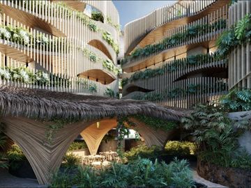 Departamento junto al mar, con jardín privado, alberca frente al mar