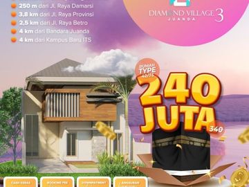 TERDEKAT DARI JUANDA, Hub. 08213993----, Rumah Minimalis Modern Sidoarjo, Diamond Village Juanda 3
