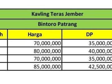 Tanah dijual di Patrang Jember