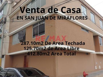 VENTA DE Casa de Tres Pisos con Terraza:
La casa tiene los siguientes metrados:
130.27 m2 de Terreno
95.70 m2 Techado primer piso
95.70 m2 Techado