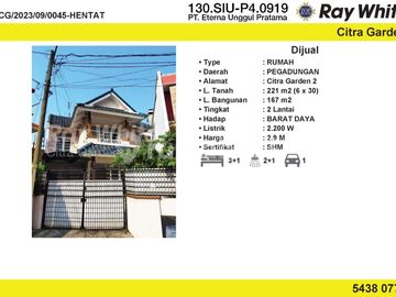 Rumah Sudut Dalam Cluster Citra Garden 2 Jakarta Barat