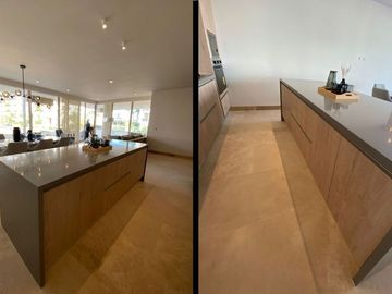 Departamento con jardín privado, vista al mar y la marina. Ademas de amenidades