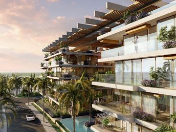 Departamento con jardín privado, vista al mar y la marina. Ademas de amenidades