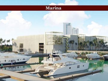 Departamento con jardín privado, vista al mar y la marina. Ademas de amenidades