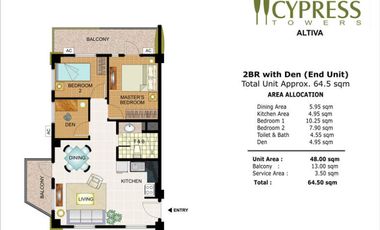 2BR Affordable Resort Type Condo in Taguig, Cypress Tower