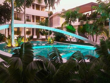 Penthouse con spa, floating room y alberca en Aldea Zama