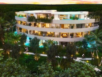 Penthouse con spa, floating room y alberca en Aldea Zama