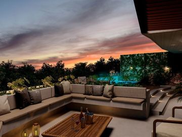 Penthouse con spa, floating room y alberca en Aldea Zama