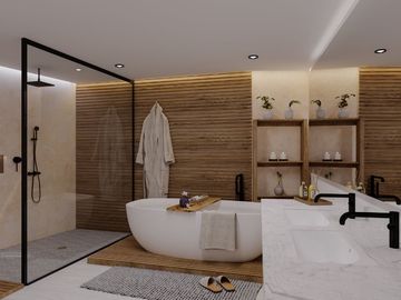 Penthouse con spa, floating room y alberca en Aldea Zama