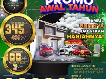 Jual Rumah Murah di Sidoarjo - ON SALE! DIAMOND VILLAGE JUANDA 2, Segera Booking Rumah Bangunan Istimewa