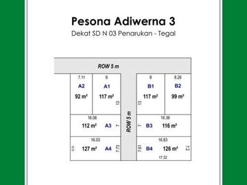 SHM Darat Tanah Dijual Adiwerna Tegal: Bisa Bayar 12x