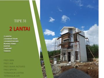 Tipe 31/63 2 Lantai Rumah KPR Cicilan Flat Bebas Banjir 2KT