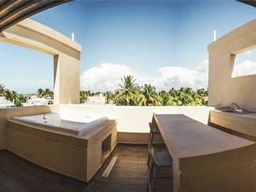 Departamento en venta en la playa de Telchac de 3 habitaciones rooftop y jacuzzi