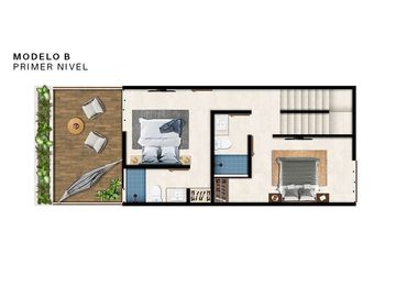 Departamento en venta en la playa de Telchac de 3 habitaciones rooftop y jacuzzi