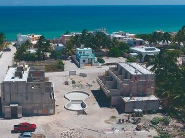 Departamento en venta en la playa de Telchac de 3 habitaciones rooftop y jacuzzi