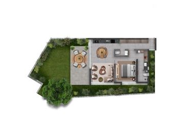 Departamento con jardín en venta de 1 dorm. en Lo Barnechea
