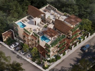 Departamento con terraza amplia de 35 m2, area de yoga, area de asadores, 2 albe