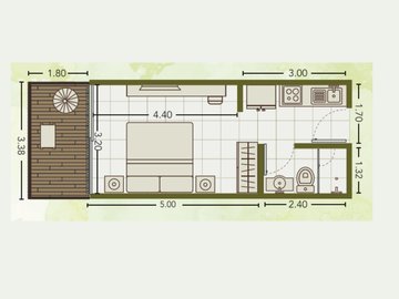 Estudio con zona comercial y paseo de arte, amenidades de hotel 5 estrellas, are
