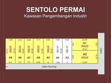 Dijual Tanah Jogja, Kawasan Industri Sentolo, 160 m2 SHM