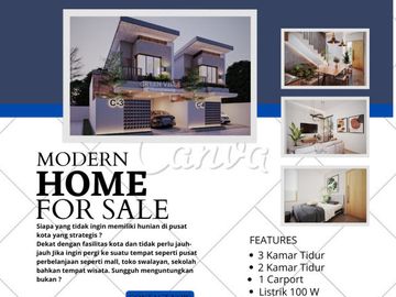 RUMAH MODERN MINIMALIS MURAH 1M dekat TOL PASTEUR KOTA BANDUNG