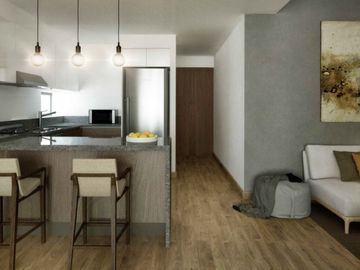 Condominio con ventanas de piso a techo con alberca, area de yoga y Cafeteria, p