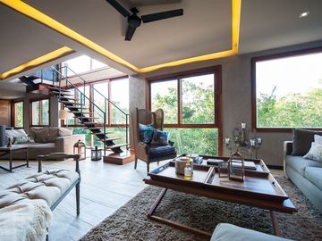 Departamento con alberca privada, edificio inspirado por arte