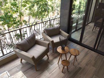 Departamento con alberca privada, edificio inspirado por arte