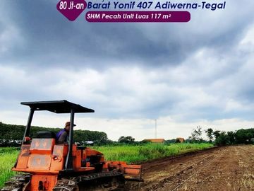 Dekat Yonif 407 Adiwerna Tegal, Tanah SHM Unit: 80 Jt-an