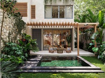 Villa con alberca privada, en residencial con casa club, parque sensorial, spa,