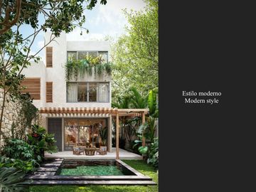 Villa con alberca privada, en residencial con casa club, parque sensorial, spa,