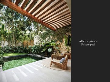 Villa con alberca privada, en residencial con casa club, parque sensorial, spa,