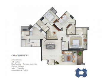 APARTAMENTOS AMOBLADO COSTA DEL ESTE  202M2, PH REGENT 3 RECMARAS