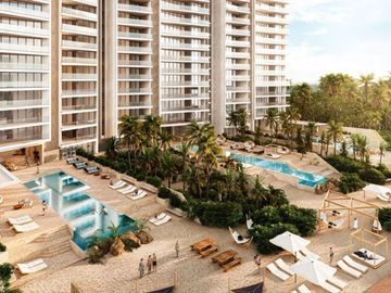 Departamento frente al mar, cava, alberca para adultos, gimnasio, ludoteca, albe