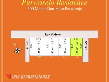300 meter Alun-Alun Purworejo, Tanah Strategis Murah