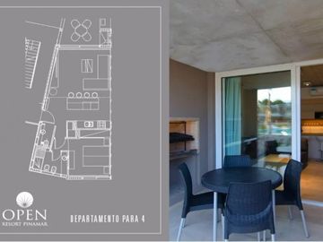 VENTA  DEPARTAMENTO 2 AMBIENTES OPEN RESORT PINAMAR