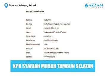 RUMAH SYARIAH KPR PRIBADI TERMURAH DI TRIDAYA TAMBUN BEKASI