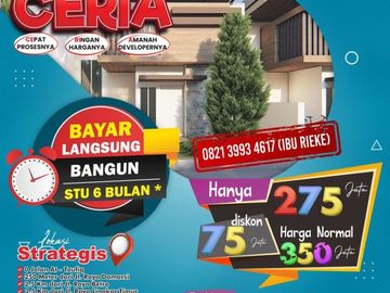 DIJAMIN TERPERCAYA, Call 08213993----, Perumahan di Sidoarjo Harga Dibawah 300 Juta, Diamond Village Juanda 3