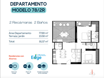 Departamento Inicial (Mod. 78/2R) en Venta en Real Montejo