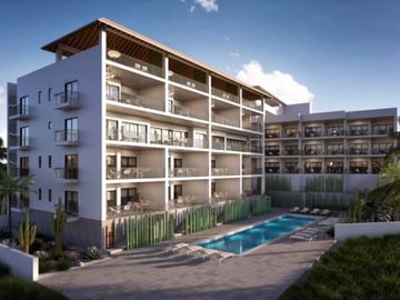 Departamento con vista al mar, alberca, cerca de Playa Arrocito, en venta Huatul
