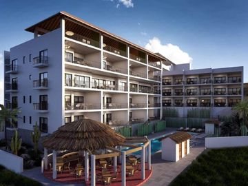 Departamento con vista al mar, alberca, cerca de Playa Arrocito, en venta Huatul