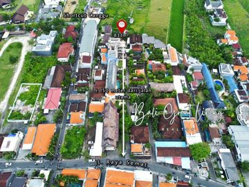 Tanah 833m2 View Sawah Green Belt di Berawa Canggu