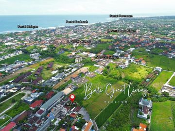 Tanah 833m2 View Sawah Green Belt di Berawa Canggu
